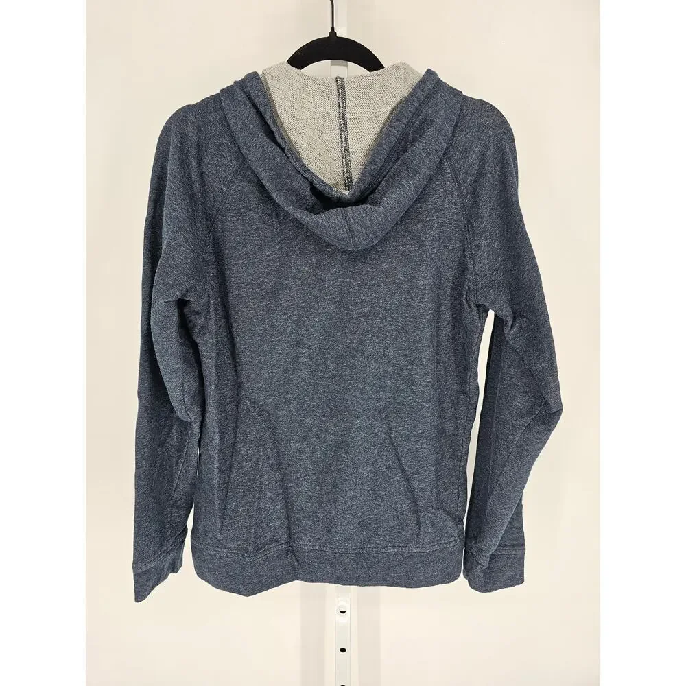 Banana Republic Mens Sz L 100% Cotton Pullover Hoodie Sweatshirt Dark Blue